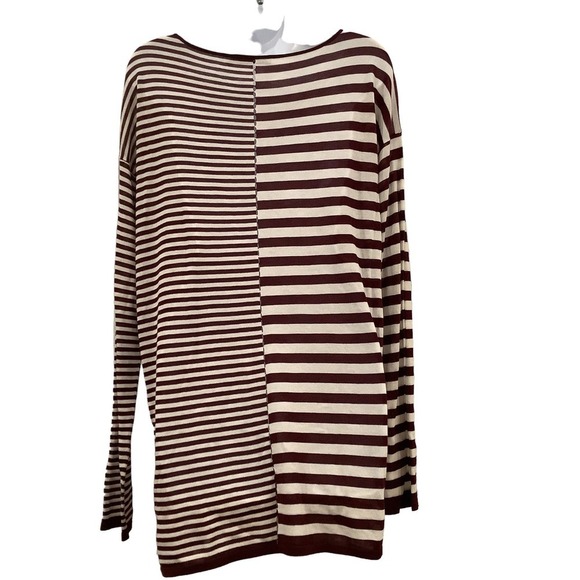 💜T by Alexander Wang Crimson Purple Striped Tunic Top SIZE S - Picture 3 of 3